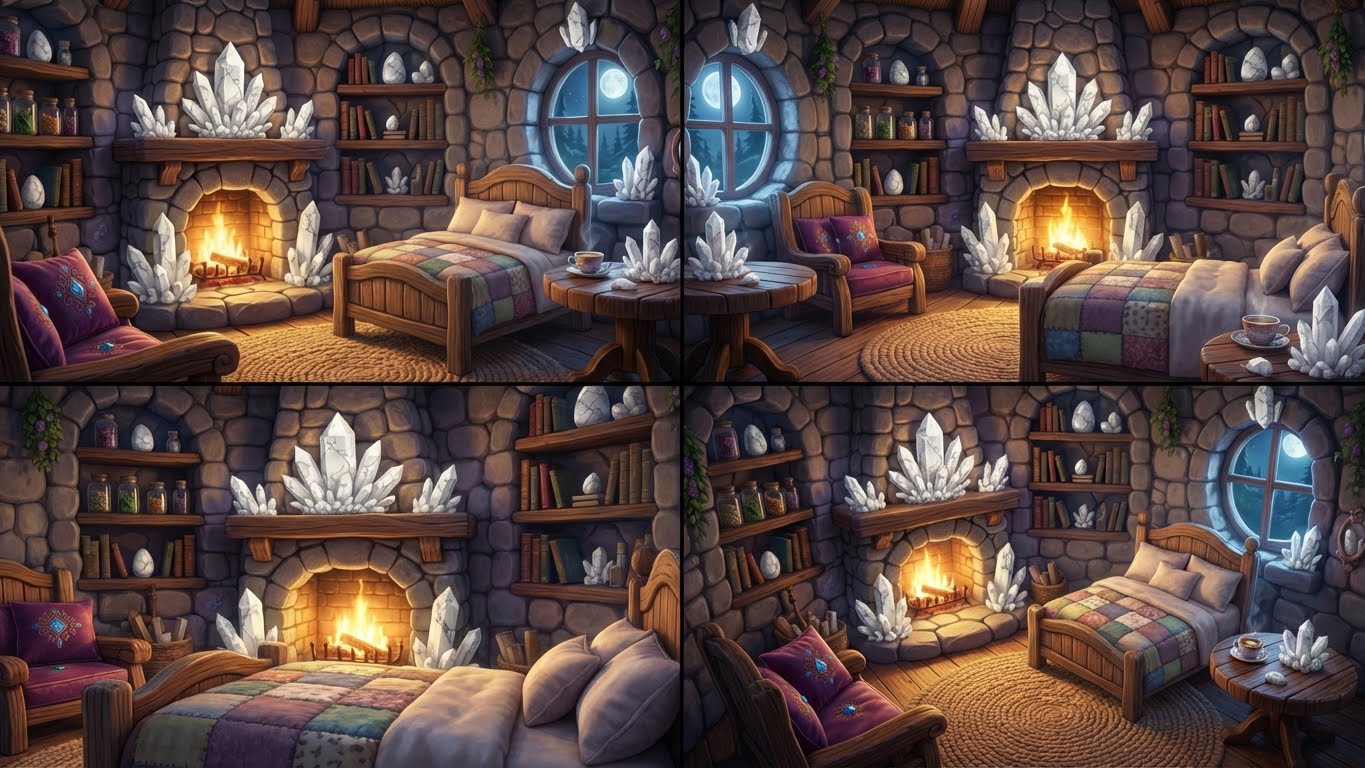 Four views inside Howey’s cosy cottage